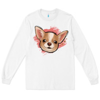 White chihuahua pink glitter Long Sleeve Tee - Jasminsmagicworld