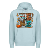 Blue Mist Fall Autumn Leopard Nene Premium Hoodie - LillyAllenDesigns