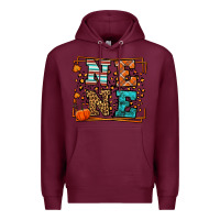 Burgundy Fall Autumn Leopard Nene Premium Hoodie - LillyAllenDesigns