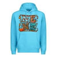 Ocean Blue Fall Autumn Leopard Nene Premium Hoodie - LillyAllenDesigns