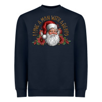 Navy i love a man with a bearo Heavyweight Sweatshirt - CowhideDigitalArt