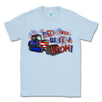 Dusty Blue red white and boom Classic Tee - Artiststas