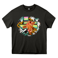 Asphalt Western Texas Flag Cow Portrarit Heavy Core Tee - Bettercallsaul