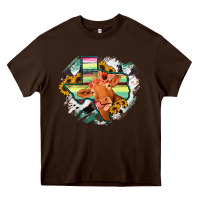 Chocolate Brown Western Texas Flag Cow Portrarit Heavy Core Tee - Bettercallsaul