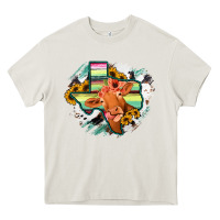 Cream Western Texas Flag Cow Portrarit Heavy Core Tee - Bettercallsaul