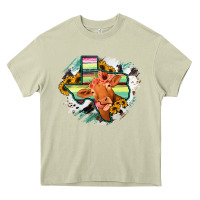 Western Texas Flag Cow Portrarit Heavy Core Tee | Teevron