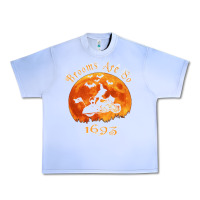 Grape Ice Halloween Witch On Motorcycle Cat & Moon Salem Witch Trials Premium Urban Heavy Tee - trangStudio