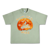 Oil Green Halloween Witch On Motorcycle Cat & Moon Salem Witch Trials Premium Urban Heavy Tee - trangStudio