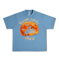 Pebble Blue Halloween Witch On Motorcycle Cat & Moon Salem Witch Trials Premium Urban Heavy Tee - trangStudio