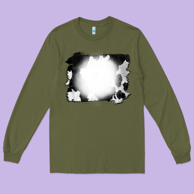 Cowhide Bleached Long Sleeve Tee Designed By Cowcowdesign