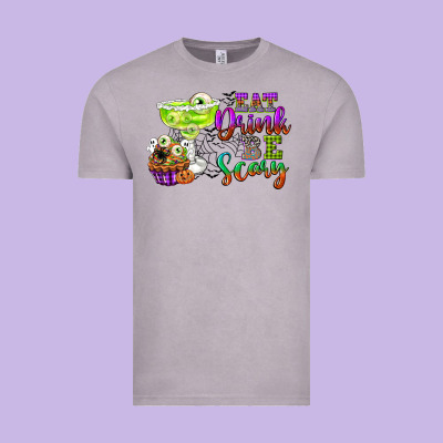 Eat Drink And Be Scary Vintage Tee Designed By Cowgirlartshop