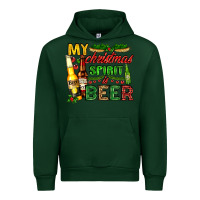 Forest Green my christmas spirit is beer with beer bottles Urban Hoodie - AdoDesignShop