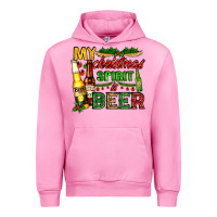 Fuchsia Pink my christmas spirit is beer with beer bottles Urban Hoodie - AdoDesignShop