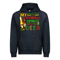 Navy my christmas spirit is beer with beer bottles Urban Hoodie - AdoDesignShop