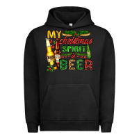 Pigment Black my christmas spirit is beer with beer bottles Urban Hoodie - AdoDesignShop