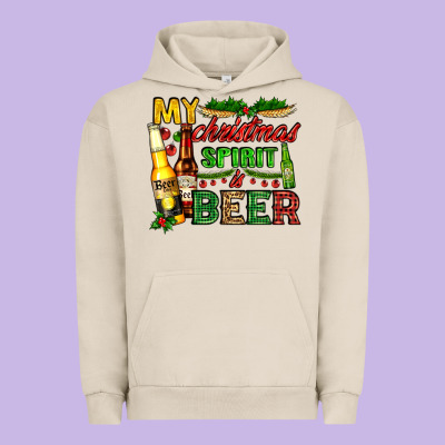 My Christmas Spirit Is Beer With Beer Bottles Urban Hoodie Designed By Adodesignshop