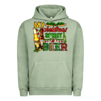 Pigment Oil Green my christmas spirit is beer with beer bottles Urban Hoodie - AdoDesignShop