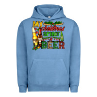 Pigment Pebble Blue my christmas spirit is beer with beer bottles Urban Hoodie - AdoDesignShop