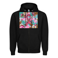 Black Breast Cancer Ribbon Stethoscope Zipper Hoodie - Artiststas