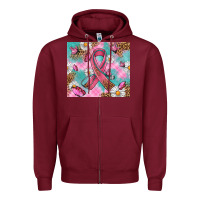 Burgundy Breast Cancer Ribbon Stethoscope Zipper Hoodie - Artiststas