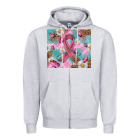 Heather Grey Breast Cancer Ribbon Stethoscope Zipper Hoodie - Artiststas