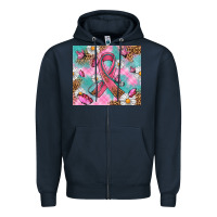 Navy Breast Cancer Ribbon Stethoscope Zipper Hoodie - Artiststas