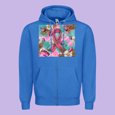 Breast Cancer Ribbon Stethoscope Zipper Hoodie Designed By Artiststas