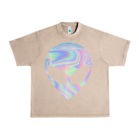 French Oak Alien Head Colorful Laser Ufo Sighting Believe Area 51 Urban Heavy Tee - trangStudio
