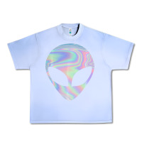 Grape Ice Alien Head Colorful Laser Ufo Sighting Believe Area 51 Urban Heavy Tee - trangStudio