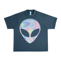 Midnight Navy Alien Head Colorful Laser Ufo Sighting Believe Area 51 Urban Heavy Tee - trangStudio