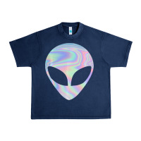 Navy Alien Head Colorful Laser Ufo Sighting Believe Area 51 Urban Heavy Tee - trangStudio