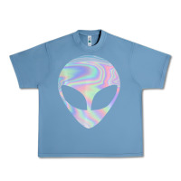 Pebble Blue Alien Head Colorful Laser Ufo Sighting Believe Area 51 Urban Heavy Tee - trangStudio