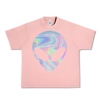 Salmon Alien Head Colorful Laser Ufo Sighting Believe Area 51 Urban Heavy Tee - trangStudio