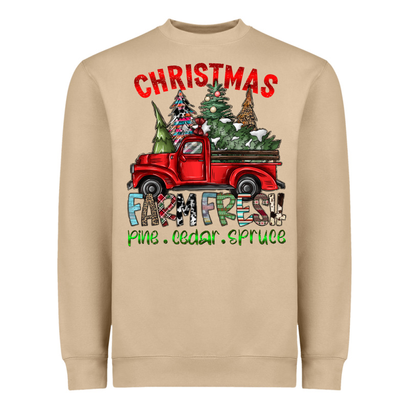 Christmas Farm Fresh Heavyweight Sweatshirt by CowhideDigitalArt | Teevron