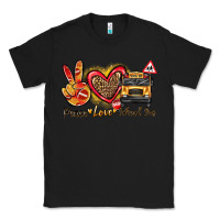 Black peace love school bus Classic Tee - texasbilliewilder