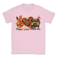 Bubblegum Pink peace love school bus Classic Tee - texasbilliewilder
