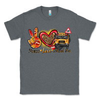 Charcoal Heather peace love school bus Classic Tee - texasbilliewilder