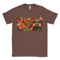 Chestnut peace love school bus Classic Tee - texasbilliewilder
