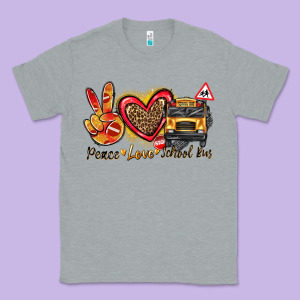 Peace Love School Bus Classic Tee Designed By Texasbilliewilder