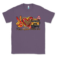 Lavender peace love school bus Classic Tee - texasbilliewilder
