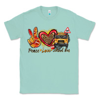 Seafoam peace love school bus Classic Tee - texasbilliewilder