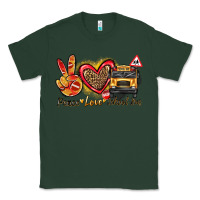 Sports Green peace love school bus Classic Tee - texasbilliewilder