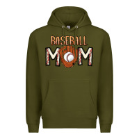 Army Green Baseball Mom Premium Hoodie - CowhideDigitalArt