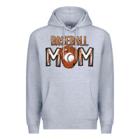Heather Grey Baseball Mom Premium Hoodie - CowhideDigitalArt