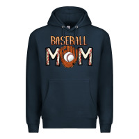 Navy Baseball Mom Premium Hoodie - CowhideDigitalArt
