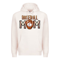 Pale Pink Baseball Mom Premium Hoodie - CowhideDigitalArt