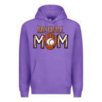 Purple Baseball Mom Premium Hoodie - CowhideDigitalArt