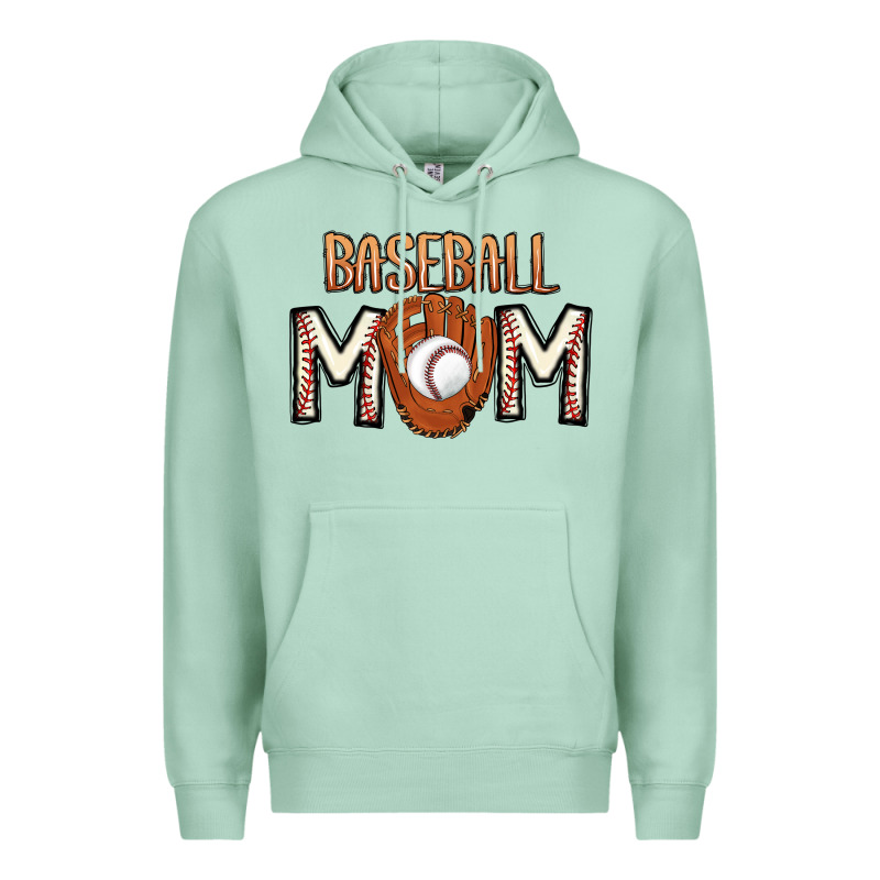 Baseball Mom Premium Hoodie by CowhideDigitalArt | Teevron