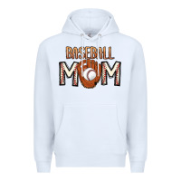 White Baseball Mom Premium Hoodie - CowhideDigitalArt