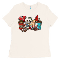 Football Coffee Cups Ladies Tee | Teevron